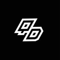 qd logo monogramme avec en haut à vers le bas style négatif espace conception modèle vecteur