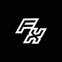 fx logo monogramme avec en haut à vers le bas style négatif espace conception modèle vecteur