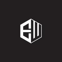 euh logo monogramme hexagone avec noir Contexte négatif espace style vecteur