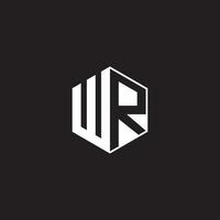 wr logo monogramme hexagone avec noir Contexte négatif espace style vecteur