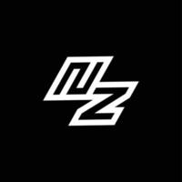 nz logo monogramme avec en haut à vers le bas style négatif espace conception modèle vecteur