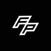 fp logo monogramme avec en haut à vers le bas style négatif espace conception modèle vecteur