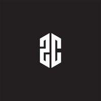 zc logo monogramme avec hexagone forme style conception modèle vecteur