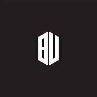 bu logo monogramme avec hexagone forme style conception modèle vecteur