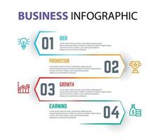 modèle d'élément infographique d'entreprise, modèle de processus d'étape vecteur