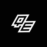 qe logo monogramme avec en haut à vers le bas style négatif espace conception modèle vecteur