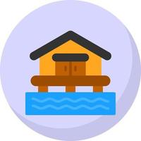 conception d'icône de vecteur de maison de plage