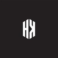 hk logo monogramme avec hexagone forme style conception modèle vecteur