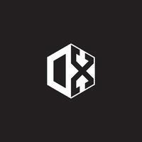 dx logo monogramme hexagone avec noir Contexte négatif espace style vecteur