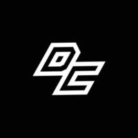 dc logo monogramme avec en haut à vers le bas style négatif espace conception modèle vecteur