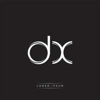 dx initiale lettre Divisé minuscule logo moderne monogramme modèle isolé sur noir blanc vecteur
