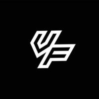 vf logo monogramme avec en haut à vers le bas style négatif espace conception modèle vecteur