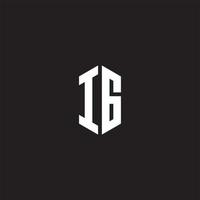 ig logo monogramme avec hexagone forme style conception modèle vecteur