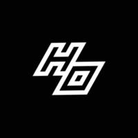 ho logo monogramme avec en haut à vers le bas style négatif espace conception modèle vecteur