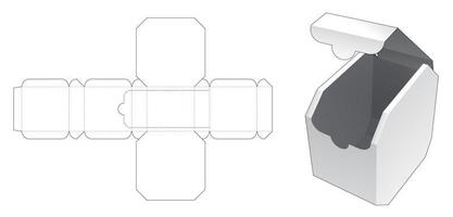gabarit de découpe de boîte octogonale zippée vecteur