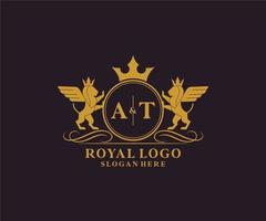 initiale à lettre Lion Royal luxe héraldique, crête logo modèle dans vecteur art pour restaurant, royalties, boutique, café, hôtel, héraldique, bijoux, mode et autre vecteur illustration.