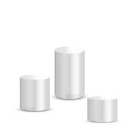 support de cylindre blanc isolé sur fond blanc. plate-forme, podium pour annoncer divers objets. illustration vectorielle vecteur