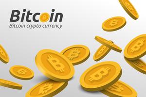 Signe de Bitcoin doré sur fond blanc