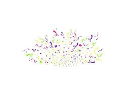 éclat de confettis colorés isolé sur fond blanc. modèle festif. illustration vectorielle de particules qui tombent pour la conception de vacances vecteur