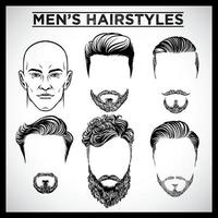 Hommes coiffure collection ensemble vecteur