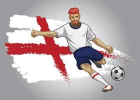 Angleterre football joueur avec drapeau Contexte vecteur