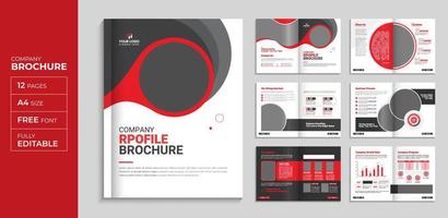 rouge entreprise brochure entreprise profil modèle annuel rapport couverture mise en page, minimal affaires brochure a4 page modèle conception vecteur