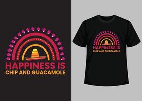 bonheur est puce et guacamole typographie t chemise conception vecteur