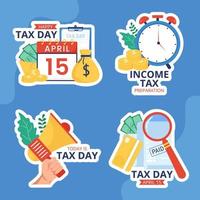 impôt journée étiquette plat dessin animé main tiré modèles Contexte illustration vecteur