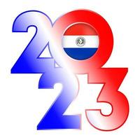 content Nouveau année 2023 bannière avec paraguay drapeau à l'intérieur. vecteur illustration.