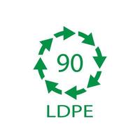 symbole de recyclage des composites ldpe 90. illustration vectorielle vecteur