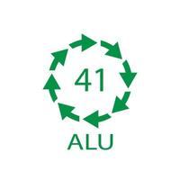 symbole de recyclage de l'aluminium alu 41. illustration vectorielle vecteur