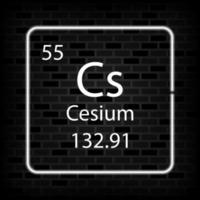 césium néon symbole. chimique élément de le périodique tableau. vecteur illustration.