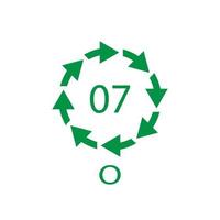 o 07 symbole du code de recyclage. signe de polyéthylène de vecteur de recyclage en plastique.