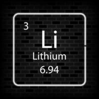 lithium néon symbole. chimique élément de le périodique tableau. vecteur illustration.