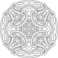 noir et blanc mandala vecteur illustration, modèle coloration page