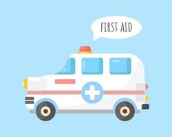 ambulance voiture dans plat style. médical véhicule. urgence ambulance, vecteur illustration.