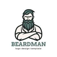 barbe homme logo modèle vecteur icône illustration conception isolé sur blanc Contexte