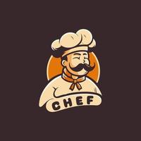 chef logo modèle. vecteur illustration de une chef avec une barbe.