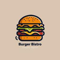 Burger logo modèle. vecteur illustration de vite nourriture logotype.