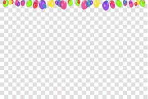 composition de couleurs de ballons réalistes de vecteur isolés. ballons isolés. pour les cartes de voeux d'anniversaire ou d'autres modèles