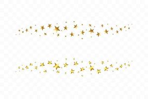 étoiles dorées tombantes. nuage d'étoiles dorées isolé. illustration vectorielle vecteur