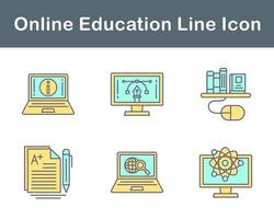 jeu d'icônes vectorielles de l'éducation en ligne vecteur