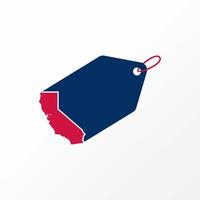 unique mais Facile étiquette marque ou prix avec Californie Etat carte image graphique icône logo conception abstrait concept vecteur action. pouvez être utilisé comme une symbole en relation à magasin ou emplacement