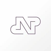 lettre ou mot np ou pn Couper ligne empattement Police de caractère avec couronne sur Haut image graphique icône logo conception abstrait concept vecteur action. pouvez être utilisé comme une symbole en relation à initiale ou luxe