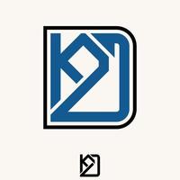 Facile et unique lettre ou mot k2d Police de caractère dans Couper carré ligne arrondi image graphique icône logo conception abstrait concept vecteur action. pouvez être utilisé comme symbole en relation à Accueil initiale ou monogramme