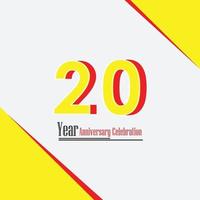 20 ans anniversaire célébration couleur jaune vector illustration de conception de modèle