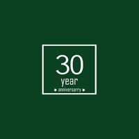 30 ans anniversaire célébration couleur verte vecteur modèle illustration de conception