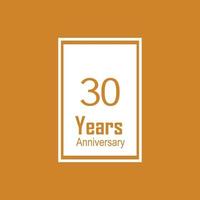30 ans anniversaire célébration orange vecteur modèle conception illustration retour blanc année 0
