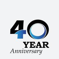 40 ans anniversaire célébration noir bleu couleur vector illustration de conception de modèle