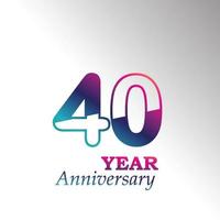 40 ans anniversaire célébration arc-en-ciel couleur vecteur modèle illustration